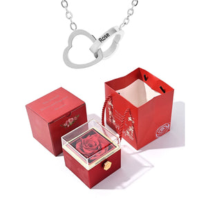 Eternal Rose Box - Engraved Necklace & Real Rose