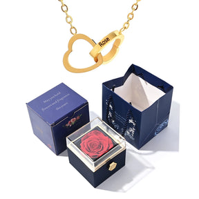 Eternal Rose Box - Engraved Necklace & Real Rose