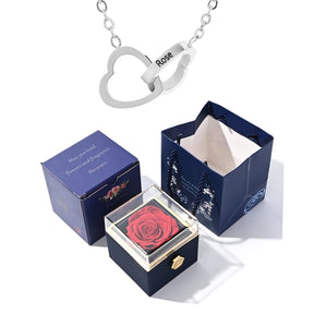 Eternal Rose Box - Engraved Necklace & Real Rose