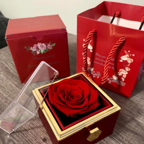 Eternal Rose Box - Engraved Necklace & Real Rose