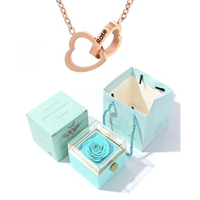 Eternal Rose Box - Engraved Necklace & Real Rose