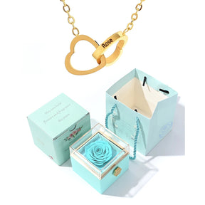 Eternal Rose Box - Engraved Necklace & Real Rose